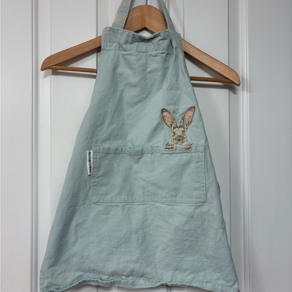 Williams Sonoma kids apron with Rabbit Embroidery
